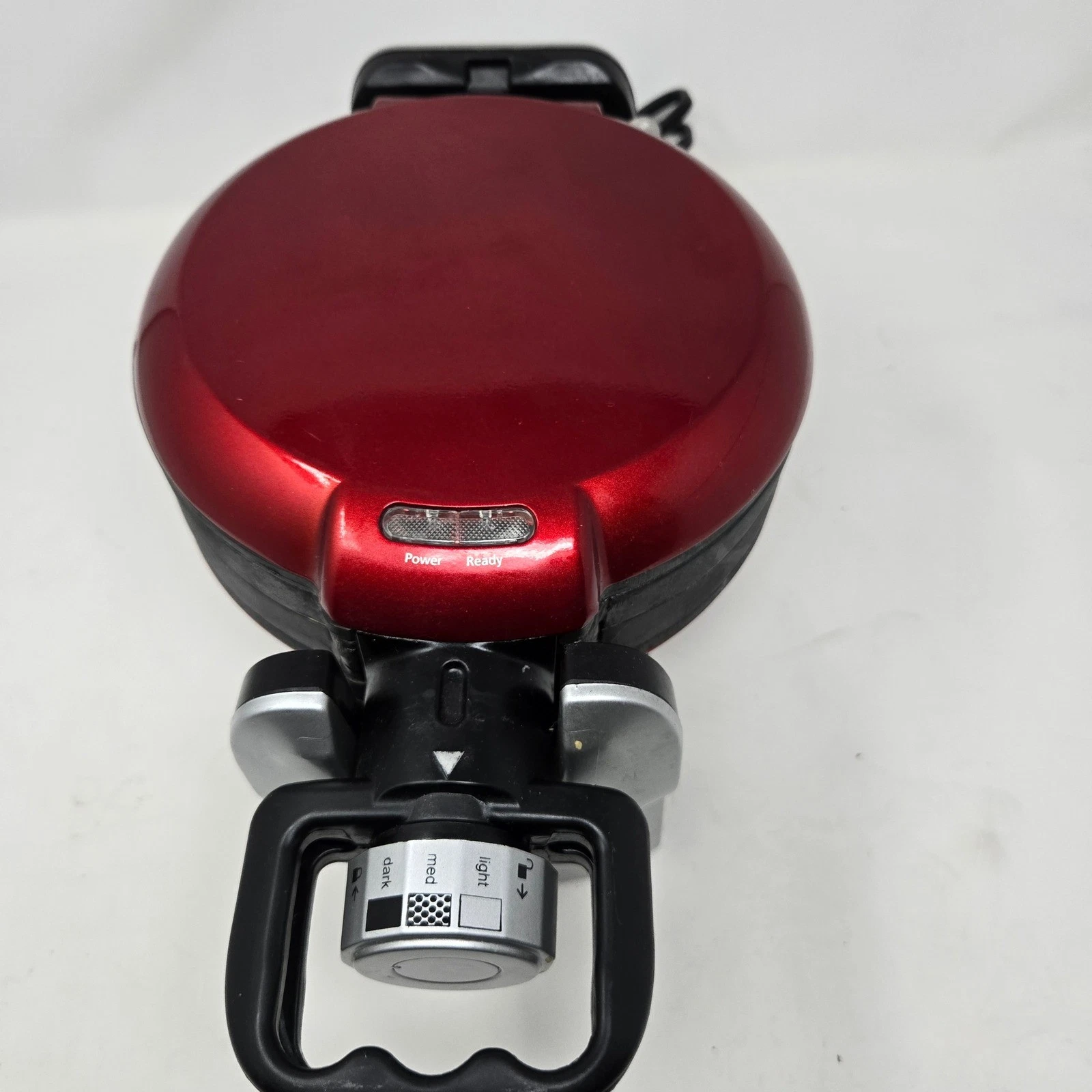 Oster Double Waffle Maker Red Metallic CKSTWFDF2 1400W Vertical Flip Design