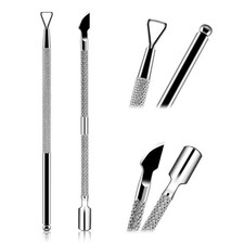 HOFASON 2PCS Cuticle Pushers Nail Polish Remover Stainless Tool