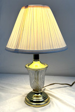 Vintage Crystal Cut Glass Table Lamp Brass To...