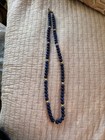 Vintage Pauline Radar Blue Stone & Gold Tone Balls Long Necklace  — photo 1