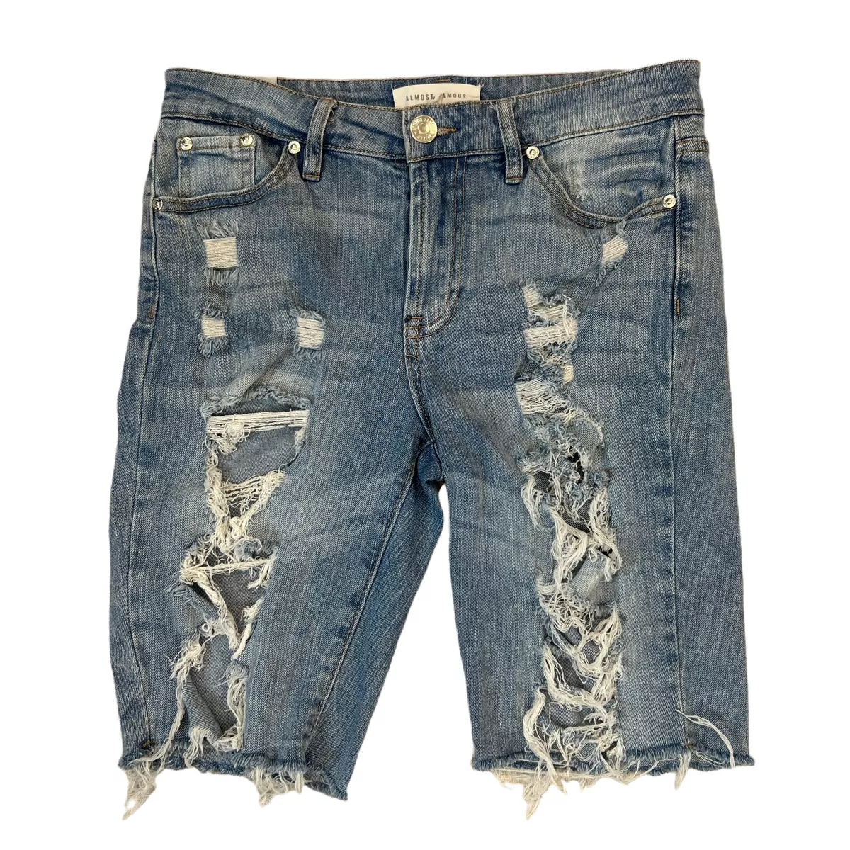 Almost Famous Denim Shorts Womens 5 Small Major Distressed