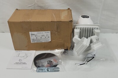  Floodlight Camera Outdoor, 2K HD Security Flood Light Cam Wired, 360° 1 White