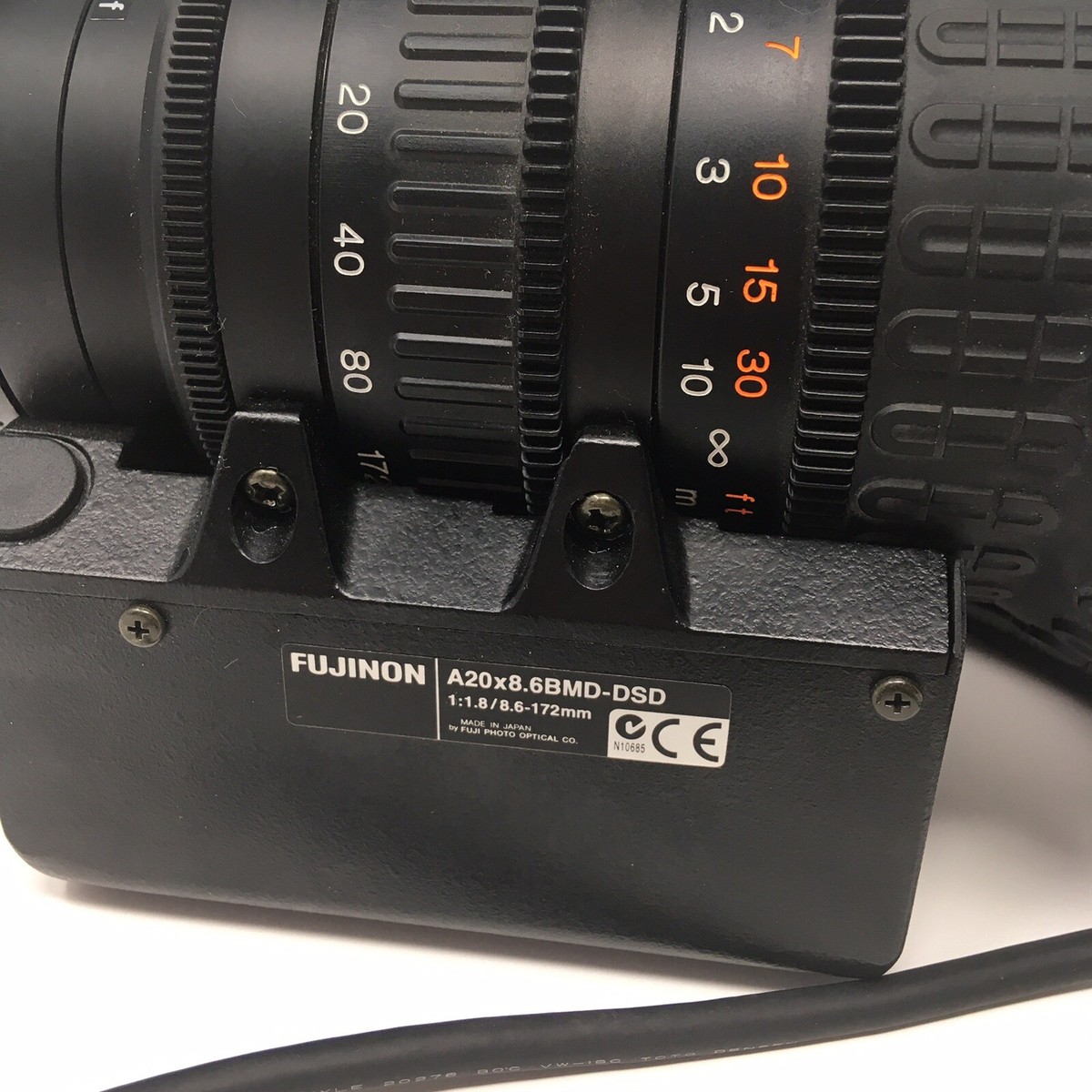 Fujinon A20x8.6BMD-DSD f/1.8 / 8.6 172mm TV Zoom Lens B4 Mount