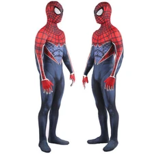 The Punk Spider-Man Jumpsuit Cosplay Zentai 3D Bodysuits Costume Halloween Adult