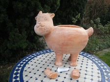 terracotta Elch zum Bepflanzen Pflanztopf naiv dickwandig 33 cm winterhart 