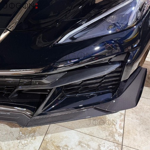 Carbono para C8 Corvette Z06 23+ Reemplazar parachoques delantero canards laterales divisores aletas - Imagen 2 de 12