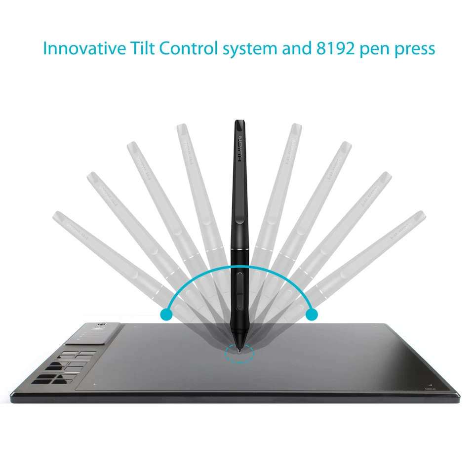 Huion WH1409 V2 Wireless Graphics Drawing Tablet Battery Frees Pen Tilt Support - Image 2 of 4