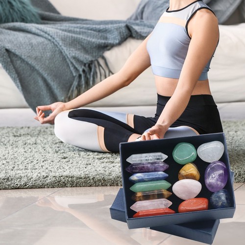 14Pcs/Set Reiki Healing Crystals Kit w/ Gift Box Natural Crystal Quartz Point - Picture 5 of 10