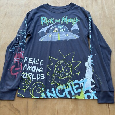 Cartoon Network Rick and Morty Long Sleeve Graphic Tee Men's Small (34/36)