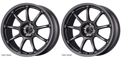 [2x] Enkei PF09 Rims Wheels [18x9.5 / 5x114.3 / ET:40mm / CB:75mm] Dark Silver