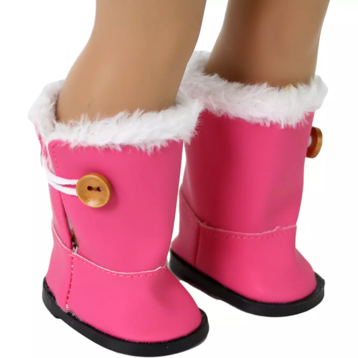 Hot Pink Fur Lined Boot w/ closure 18 Doll Clothes for Americ