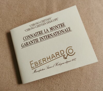 Eberhard & Co. Vintage Garantieheft Rohling für Chrono Cheftain oder Diascope