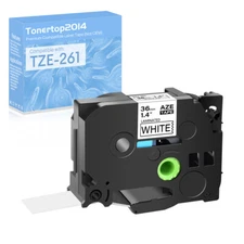 Black on White TZ261 TZe261 Label Tape for Brother P-Touch PT-530 550 3600 3/2"