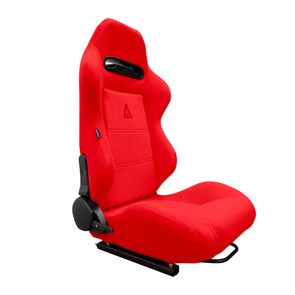 PAR DE ASIENTOS DE CARRERAS DE TELA ROJA TANAKA L+R RECLINABLES CON DESLIZADORES PARA HONDA Foto 3 de 4