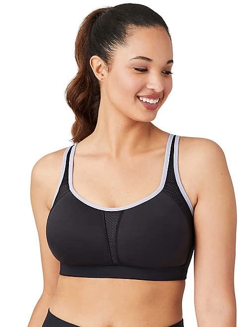 WACOAL 852302 KERRI SPORT CONTOUR WIRELESS SPORTS BRA BLACK LILAC