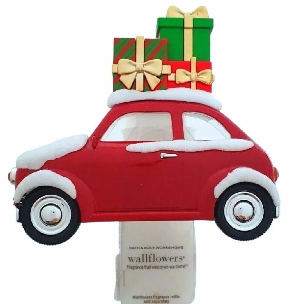 Bath & Body Works Red Car Wallflower Plug with Christmas Presents Design-image