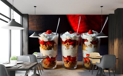 3D Erdbeere Dessert C6944 Tapete Wandbild Fototapete Abnehmbarer Amy 23
