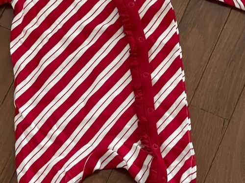 New Gymboree Baby Red White Candy Cane Striped Romper Jumper Size 3-6 months - Picture 4 of 7