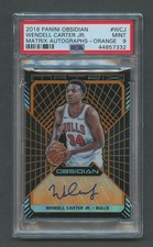 2018 Obsidian WENDELL CARTER JR RC Autograph Matrix Orange/50 PSA 9 MINT Rookie