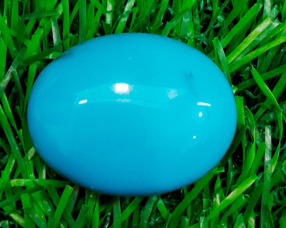 Piedra preciosa suelta cabujón ovalado azul turquesa creado en laboratorio R12 Foto 2 de 4
