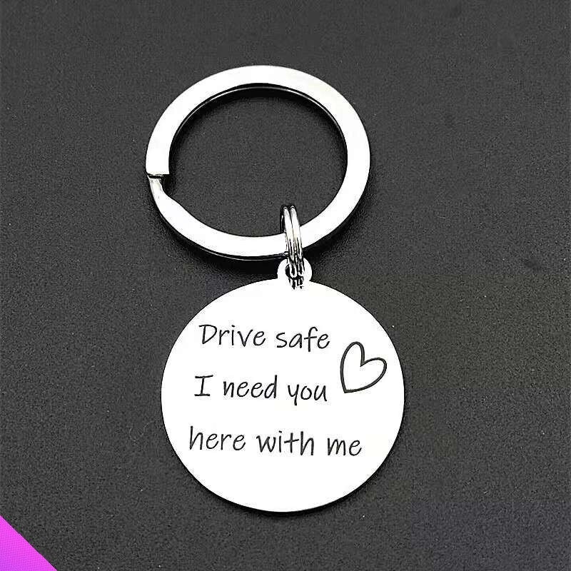 Drive Safe I Need You Here With Me Love Quote Keychain Keyring Free Gift  Bag