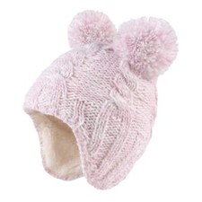 Winter Baby Boy Hats Pompom Baby Beanie for Girls Fleece 0-6 Months Purple