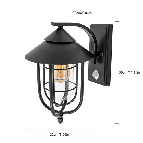 Outdoor LED Wall Sconce Dusk To Dawn Light Lamp Exterior Motion Sensor Wall Lamp - Picture 5 of 24