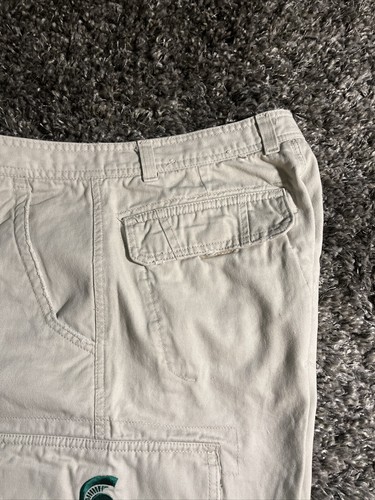 Michigan State Spartans Mens 34 Chiliwear Khaki Beige Cargo Pocket Shorts VGUC - Picture 4 of 24