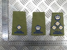 Royal Engineers OD Green Dark Blue Edged Rank Slides Genuine British Army - NEW