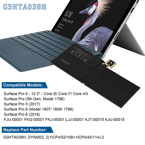 DYNM02 G3HTA038H Battery For Microsoft Surface Pro 5 6 Model 1796 1807 - Picture 3 of 23