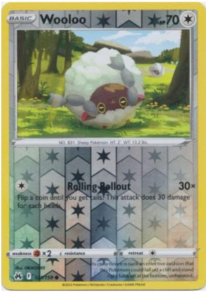 Pokemon - Wooloo - 121/159 - Reverse Holo - Crown Zenith - NM/M - NEW