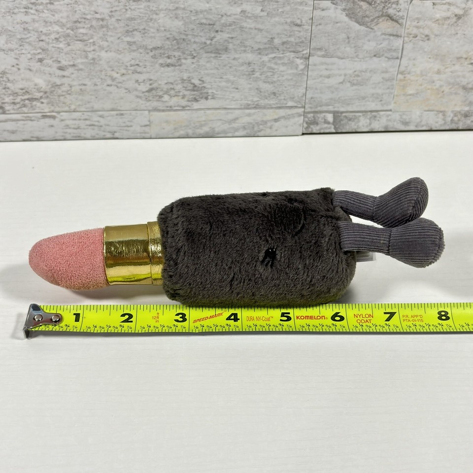 Jellycat Kooky Cosmetic Lipstick Plush Pink Gold Excellent! Retired