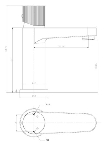 Koca Fluted Brass Basin Mixer Tap - Picture 2 of 4