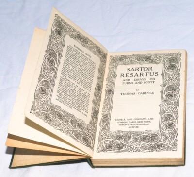 Thomas Carlyle - Sartor Resartus  Essays On Burns And Scott 1908 Vintage Book