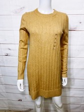 Gap Womens Sweater Dress Size XS Camel Crew Neck Long Sleeve