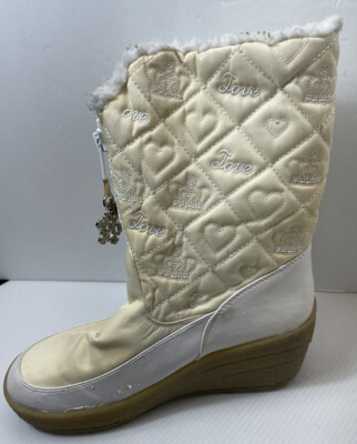 Juicy Couture Snowflake Women Size 8 cream Nylon Wedge Boot Juicy Couture Snowflake Women Size 8 cream Nylon Wedge Boot