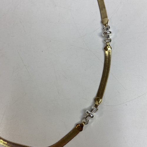 Goldfarbene Serpentin Kette Halskette Silberfarben Metall Perlen Akzente 22 Zoll - Bild 7 von 16