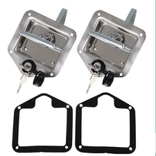 Trailer Door Latch T-Handle Lock Stainless Steel Keys for Camper RV Truck Too...
