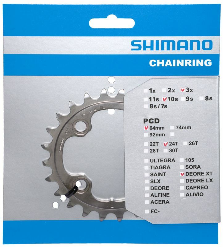 Shimano XT FC-M780 24T Chainring 3x10 42-32-24T AE Y1MM24000 Silver