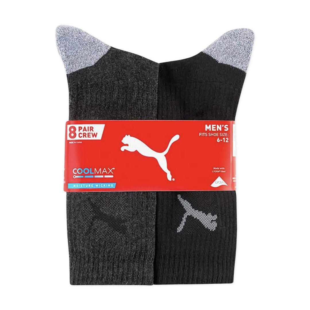 Puma Men's Crew Sock Cool Moisture Wicking Arch Support White/Black 4