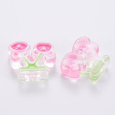 Chunky Transparent Pink Cherry Animal Acrylic Bead 22.5x26mm