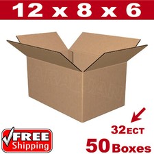 50 - 12x8x6 Cardboard Boxes Mailing Packing Shipping Box 32ECT Corrugated Carton
