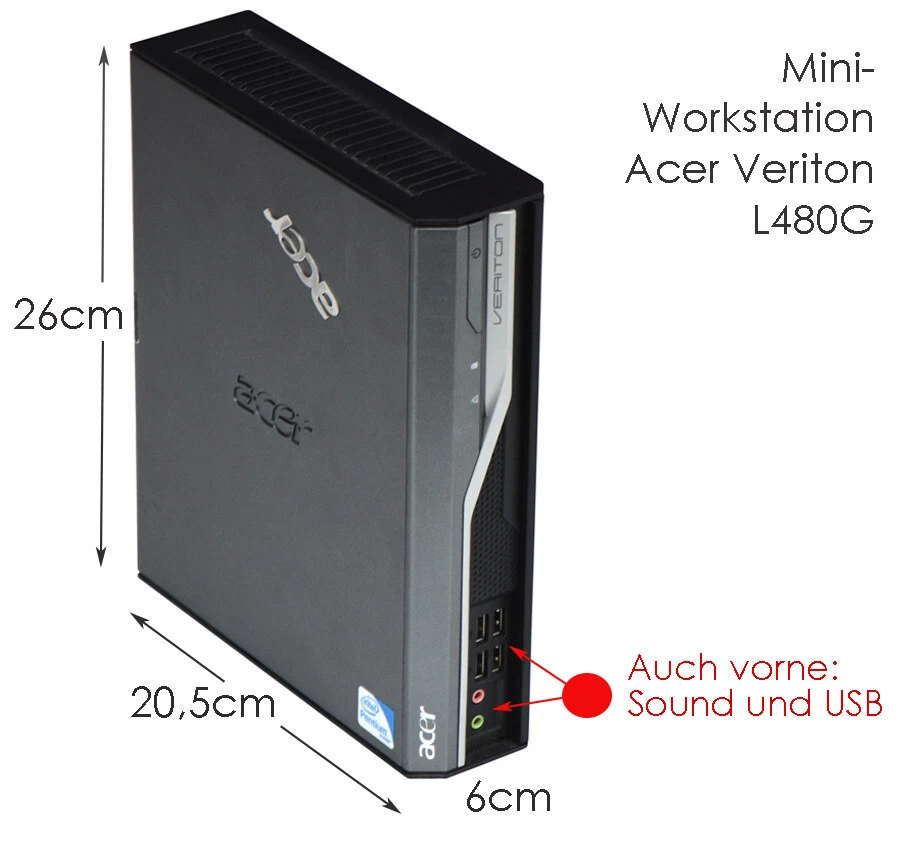 MINI COMPUTER ACER VERITON L480G  WINDOWS XP 160GB 2GB RS-232 LPT PARALLEL V70x - Bild 2 von 4