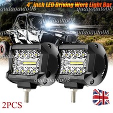 2PCS 4 Inch Spot LED Light Bar Off Road Work Light Driving Fog ATV Truck 4X4 12V