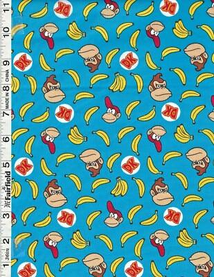 Blue Nintendo Donkey Kong Allover by Springs Creative bty