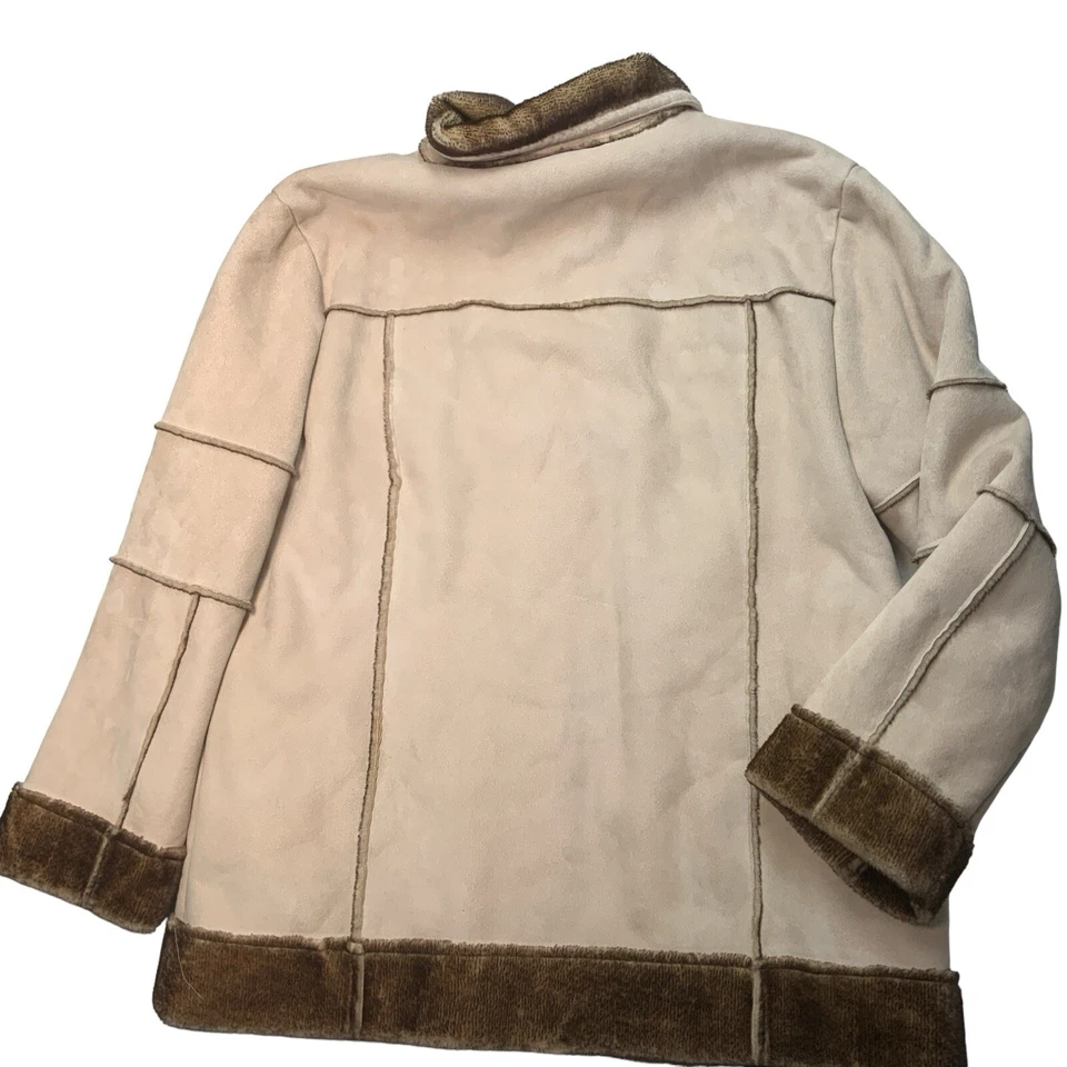 Chaqueta Royal Prestige Bronceada Imitación Gamuza Forro de Piel Abrigo para Hombres Talla 2X Foto 4 de 4