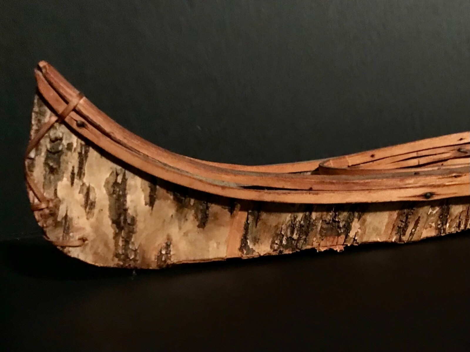 ANTIQUE PENOBSCOT (MAINE) BIRCHBARK & BENTWOOD CANOE,EXCELLENT