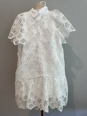 Zara Girls White Eyelet Short Sleeve Collard Drop Waist Dress Sz 7 | eBay Zara Girls White Eyelet Short Sleeve Collard Drop Waist Dress Sz 7 | eBay