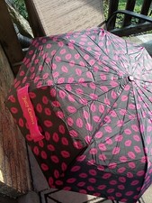 Juicy Couture Pink Lips Umbrella Automatic Compact Black/Pink Classic HTF
