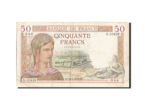 [#205437] Billet, France, 50 Francs, 50 F 1934-1940 ''Cérès'', 1939, 1939-06-22, - Afbeelding 1 van 2